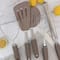 Martha Stewart 5-Piece Taupe Stainless Steel and Silicone Kitchen Utensil Tool Set